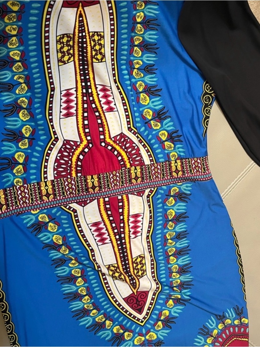Ashley Stewart Blue, Red & Yellow Midi Dress